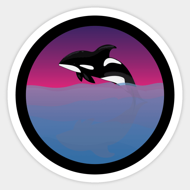 Whale in a Pink/Purple Sky Sticker by kristinbell